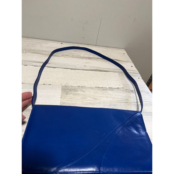 Mary Kay blue clutch bag with snap on strap - Picture 4 of 7